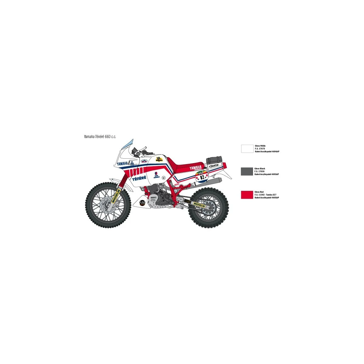 YAMAHA Ténéré 660cc Paris Dakar 1986 1/9 Italeri Italeri I4642 - 4 YAMAHA Ténéré 660cc Paris Dakar 1986 1/9 Italeri Italeri I4642 - 4