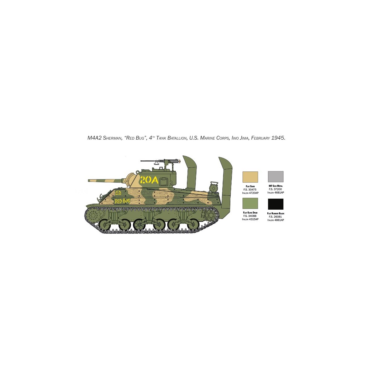 Tank M4A2 Sherman US Marine Corps 1/35 Italeri Italeri I6583 - 4 Tank M4A2 Sherman US Marine Corps 1/35 Italeri Italeri I6583 - 4