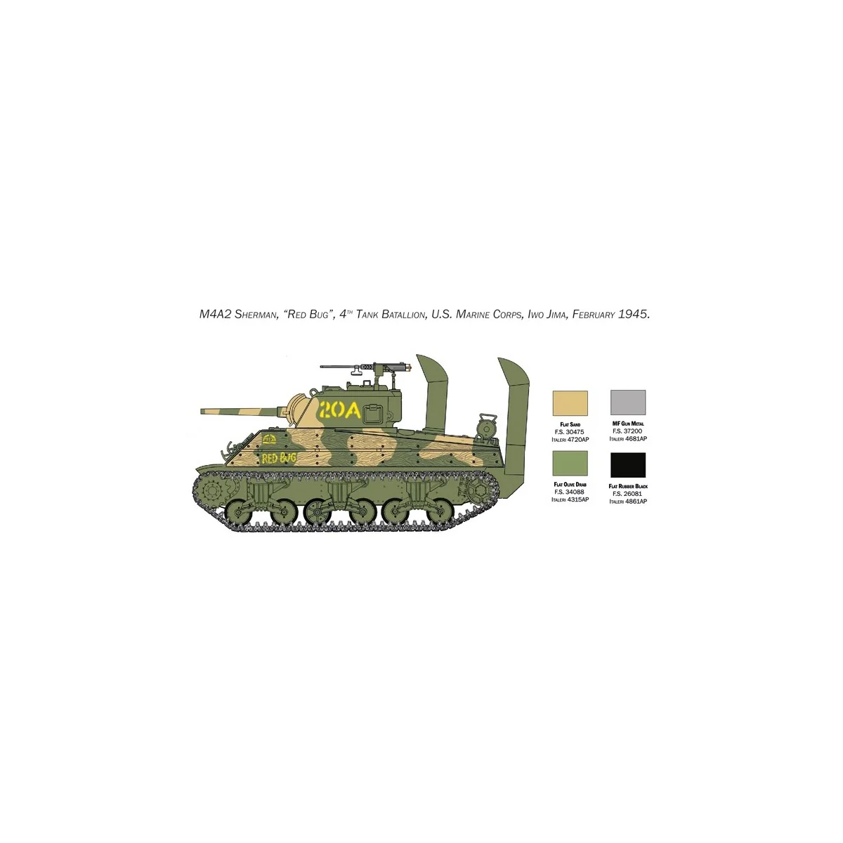 Tank M4A2 Sherman US Marine Corps 1/35 Italeri Italeri I6583 - 4 Tank M4A2 Sherman US Marine Corps 1/35 Italeri Italeri I6583 - 4