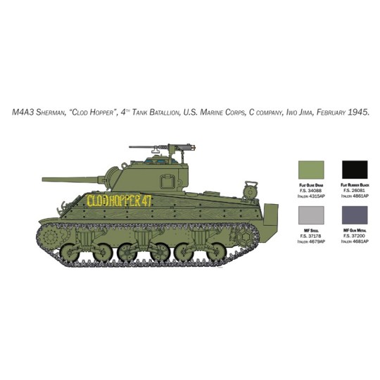 Tank M4A2 Sherman US Marine Corps 1/35 Italeri Italeri I6583 - 5 I6583-Tank M4A2 Sherman US Marine Corps 1/35 Italeri - I6583