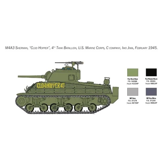 Tank M4A2 Sherman US Marine Corps 1/35 Italeri Italeri I6583 - 5 I6583-Tank M4A2 Sherman US Marine Corps 1/35 Italeri - I6583