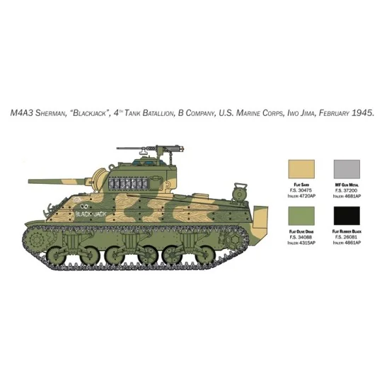 Tank M4A2 Sherman US Marine Corps 1/35 Italeri Italeri I6583 - 7 I6583-Tank M4A2 Sherman US Marine Corps 1/35 Italeri - I6583