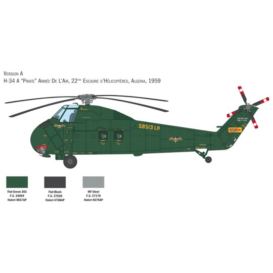 Helico H-34A Pirate / UH-34D 1/48 Italeri Italeri I2776 - 3 I2776-Helico H-34A Pirate / UH-34D 1/48 Italeri - I2776