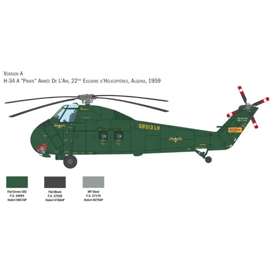 Helico H-34A Pirate / UH-34D 1/48 Italeri Italeri I2776 - 3 I2776-Helico H-34A Pirate / UH-34D 1/48 Italeri - I2776