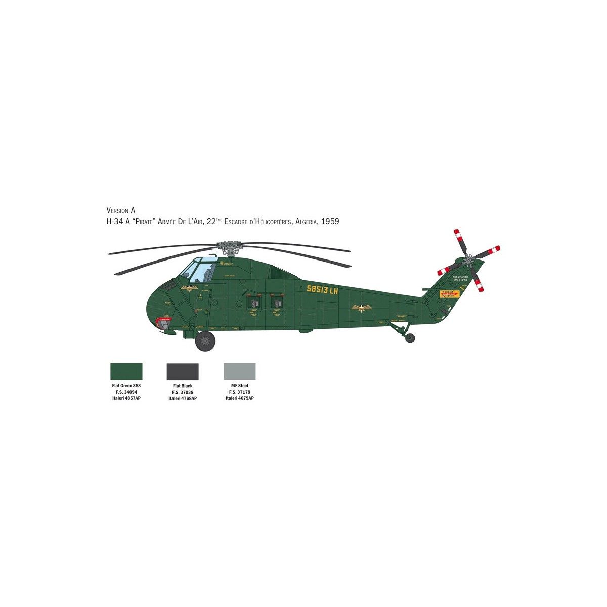 Helico H-34A Pirate / UH-34D 1/48 Italeri Italeri I2776 - 3 Helico H-34A Pirate / UH-34D 1/48 Italeri Italeri I2776 - 3