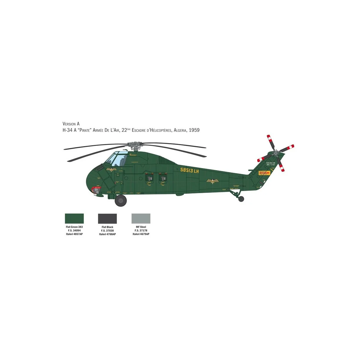 Helico H-34A Pirate / UH-34D 1/48 Italeri Italeri I2776 - 3 Helico H-34A Pirate / UH-34D 1/48 Italeri Italeri I2776 - 3