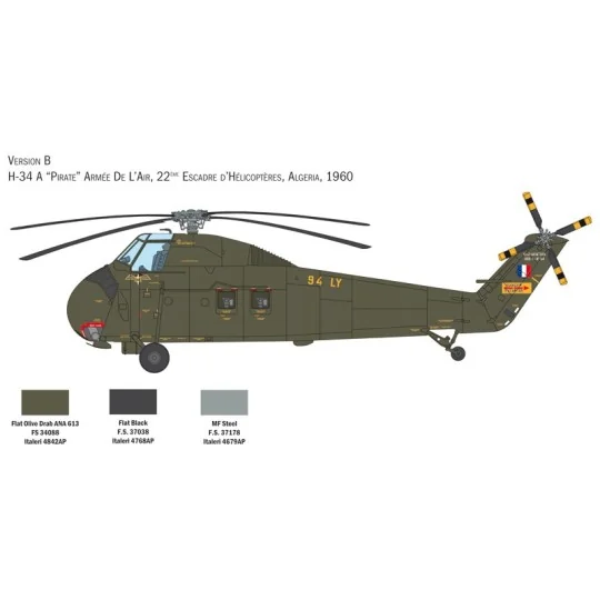 Helico H-34A Pirate / UH-34D 1/48 Italeri Italeri I2776 - 5 I2776-Helico H-34A Pirate / UH-34D 1/48 Italeri - I2776