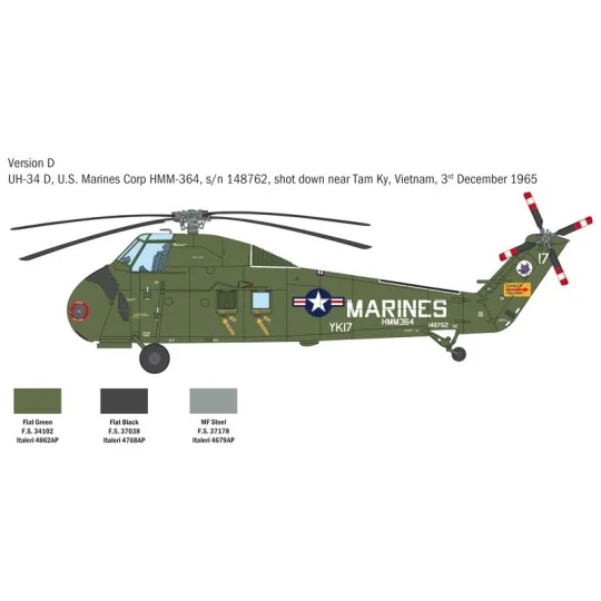 Helico H-34A Pirate / UH-34D 1/48 Italeri Italeri I2776 - 7 I2776-Helico H-34A Pirate / UH-34D 1/48 Italeri - I2776