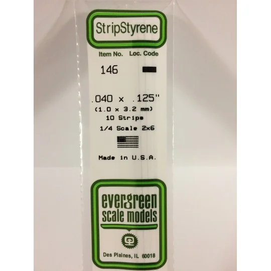 Baguette 1.0x3.2x350mm Ref : 146 - Evergreen Evergreen S1370146 - 1 S1370146-Baguette 1.0x3.2x350mm Ref : 146 - Evergreen - S1370146