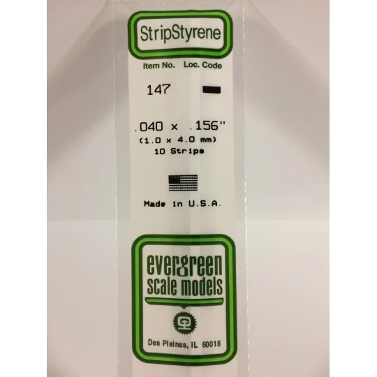 Wand 1.0x4.0x350mm Ref: 147 - Evergreen - S1370147 S1370147-Wand 1.0x4.0x350mm Ref: 147 - Evergreen - S1370147