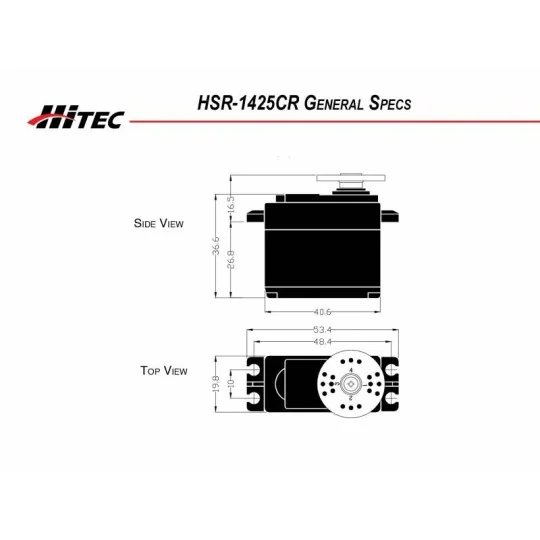 Servo HSR-1425CR continuous rotation Hitec Hitec 138114 - 3 138114-Servo HSR-1425CR continuous rotation Hitec - 138114