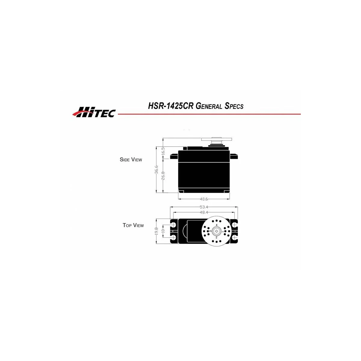 Servo HSR-1425CR rotation continue Hitec Hitec 138114 - 3