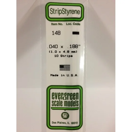 Wand 1.0x4.8x350mm Ref: 148 - Evergreen - S1370148 - S1370148 S1370148-Wand 1.0x4.8x350mm Ref: 148 - Evergreen - S1370148