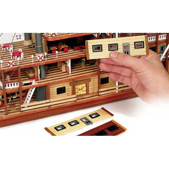 Boat Mississippi 1/80 Kit Construction Wood OcCre OcCre 14003 - 5 14003-Boat Mississippi 1/80 Kit Construction Wood OcCre - 14003