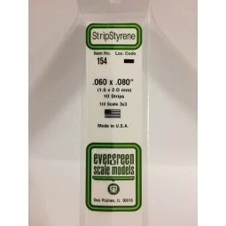 Baguette 1.5x2.0x350mm Ref : 154 - Evergreen Evergreen S1370154 - 1