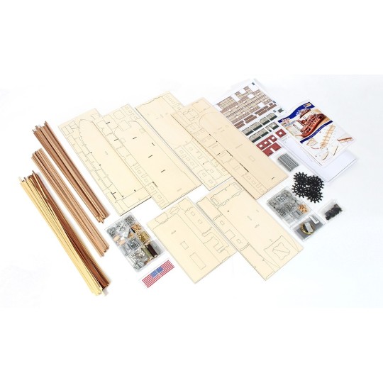 14003-Boat Mississippi 1/80 Kit Construction Wood OcCre