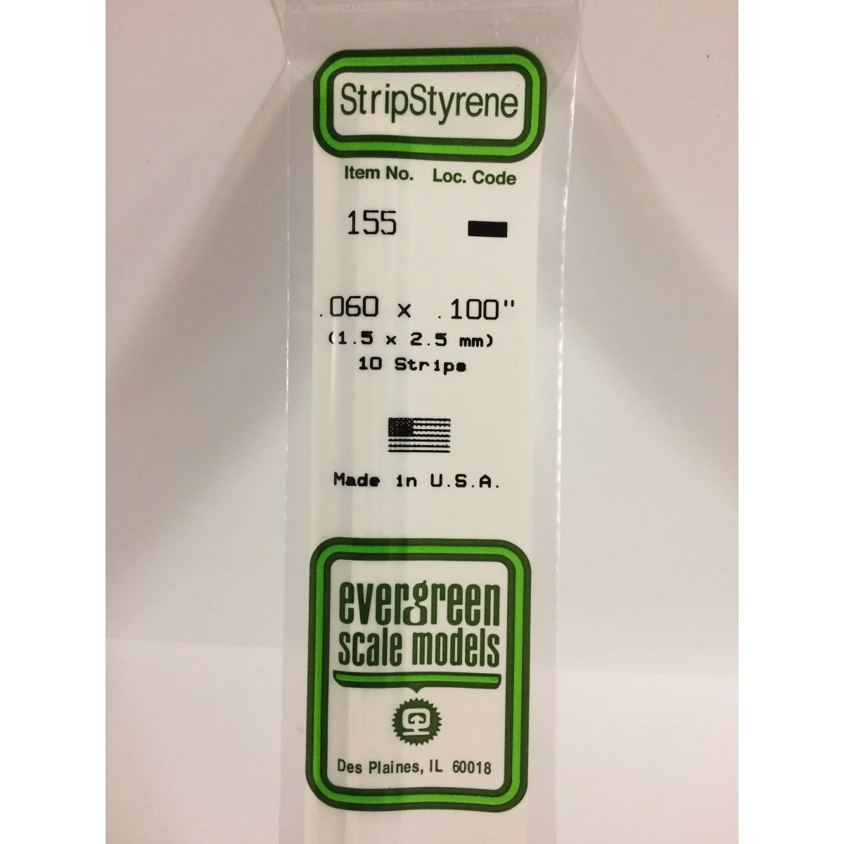 Baguette 1.5x2.5x350mm Ref : 155 - Evergreen Evergreen S1370155 - 1 Baguette 1.5x2.5x350mm Ref : 155 - Evergreen Evergreen S1370155 - 1