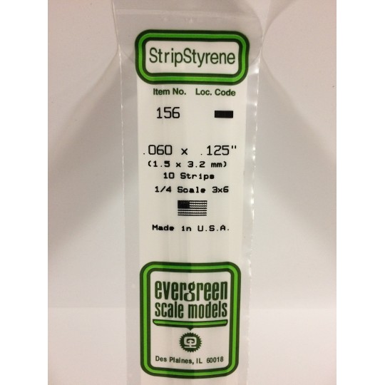 Wand 1.5x3.2x350mm Ref: 156 - Evergreen - S1370156 S1370156-Wand 1.5x3.2x350mm Ref: 156 - Evergreen - S1370156