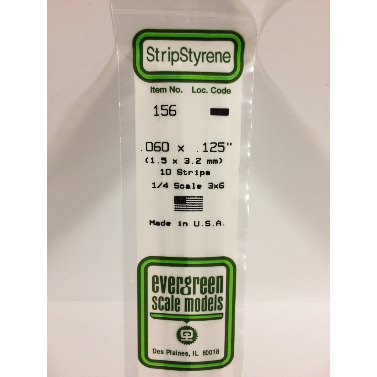Wand 1.5x3.2x350mm Ref: 156 - Evergreen - S1370156 Wand 1.5x3.2x350mm Ref: 156 - Evergreen - S1370156