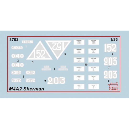 Z3702-Tank M4A2 Sherman 1/35 Zvezda