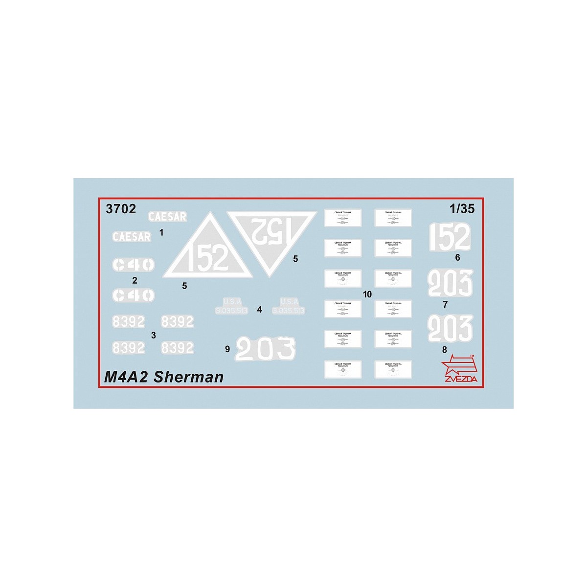 Tank M4A2 Sherman 1/35 Zvezda Zvezda Z3702 - 7