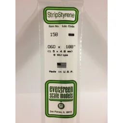 Baguette 1.5x4.2x350mm Ref : 158 - Evergreen Evergreen S1370158 - 1