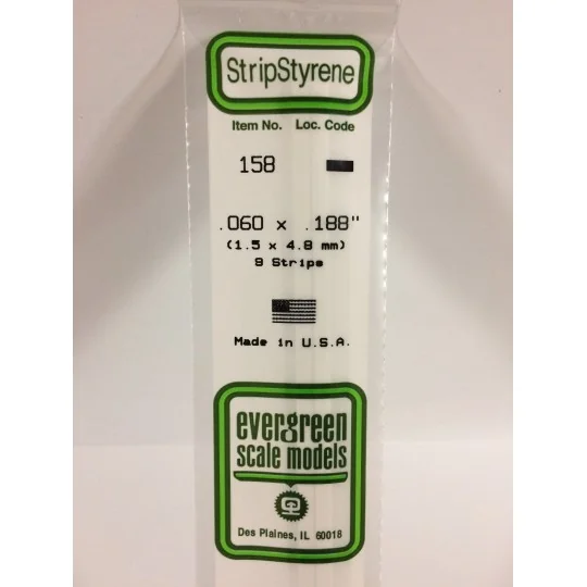Baguette 1.5x4.2x350mm Ref : 158 - Evergreen Evergreen S1370158 - 1 S1370158-Baguette 1.5x4.2x350mm Ref : 158 - Evergreen - S1370158