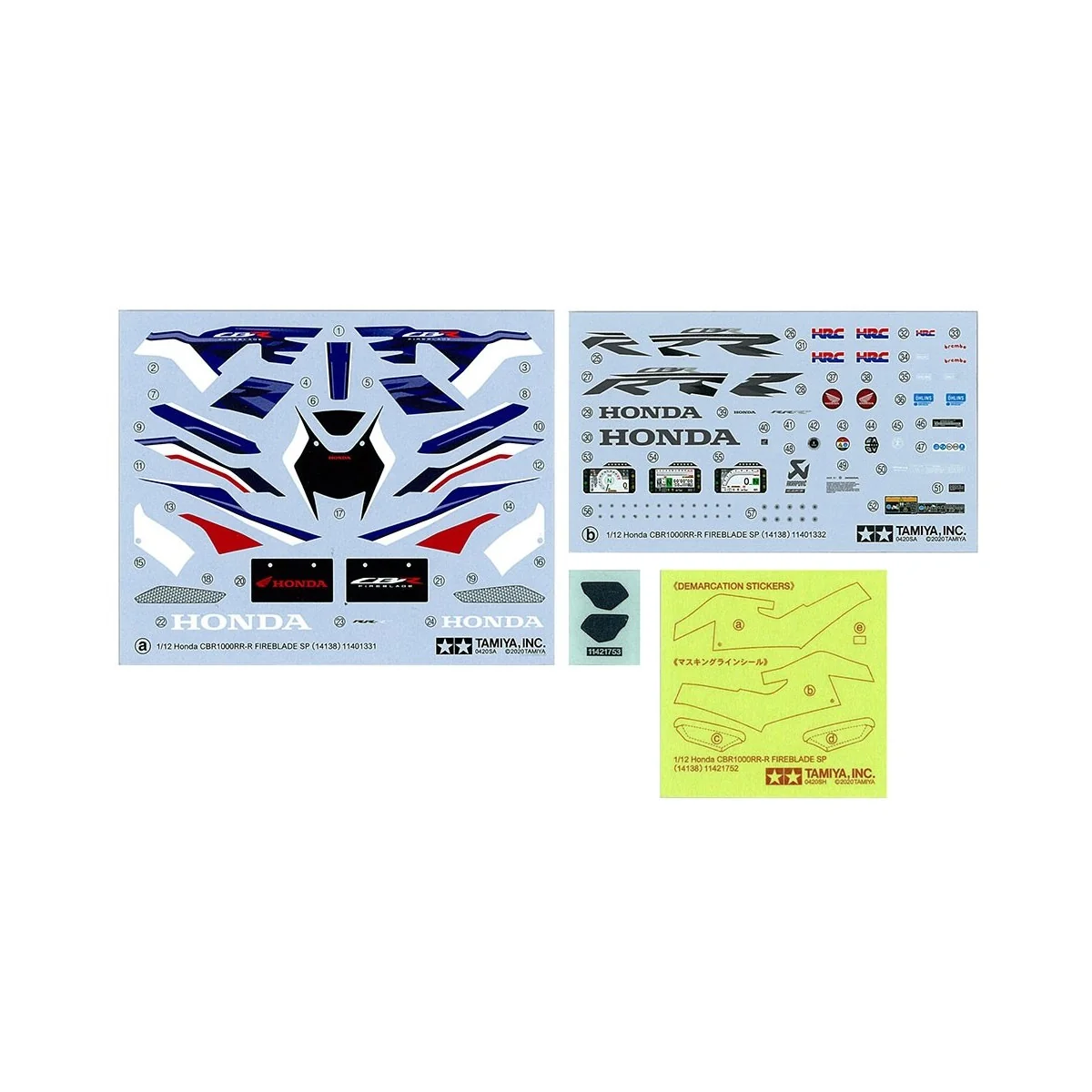 Moto Honda CBR1000RR-R Fireblade SP 1/12 Tamiya Tamiya 14138 - 17 Moto Honda CBR1000RR-R Fireblade SP 1/12 Tamiya Tamiya 14138 - 17