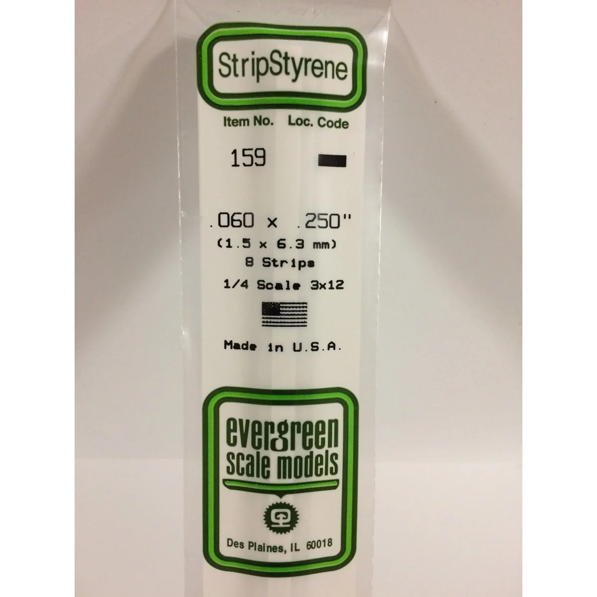 Wand 1.5x6.3x350mm Ref: 159 - Evergreen - S1370159