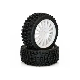 Pneus Maxi Cross sur jantes Blanches TT 1/8 Hobbytech Hobbytech HTR-T458 - 2