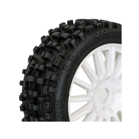 HTR-T458-Maxi Cross tires on White rims TT 1/8 Hobbytech