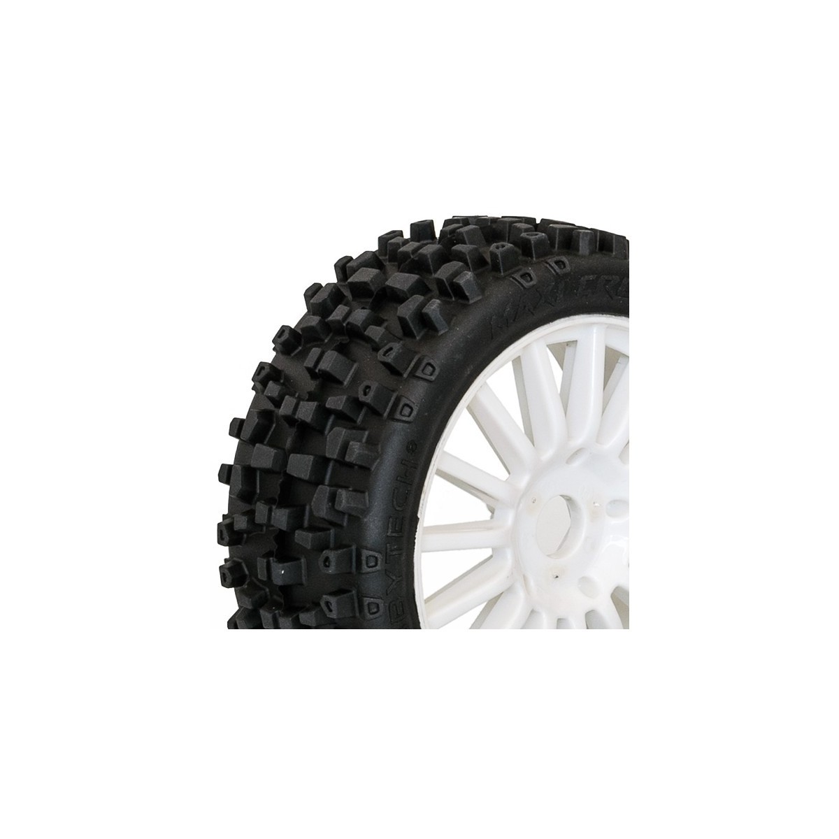 Pneus Maxi Cross sur jantes Blanches TT 1/8 Hobbytech Hobbytech HTR-T458 - 1