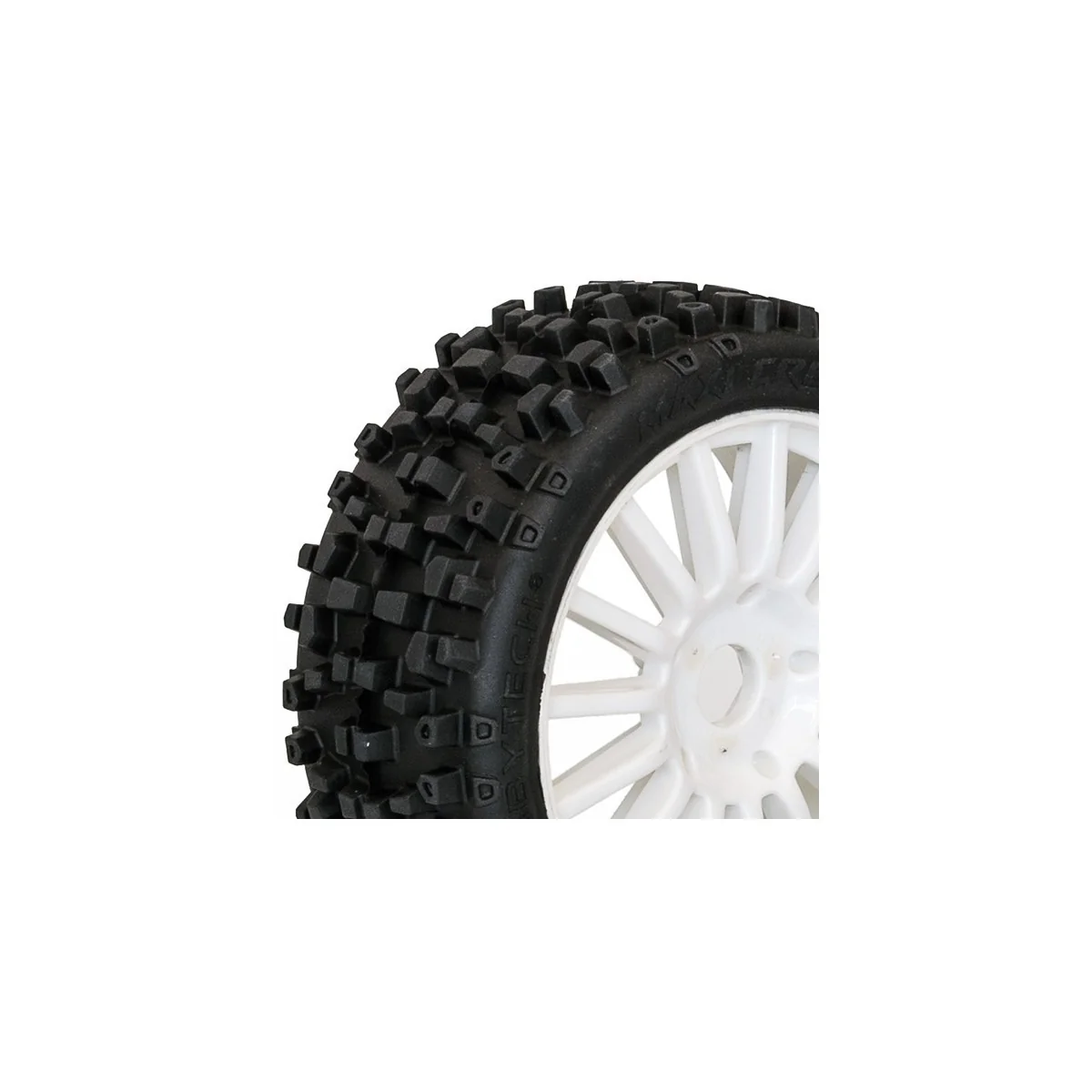 Pneus Maxi Cross sur jantes Blanches TT 1/8 Hobbytech Hobbytech HTR-T458 - 1