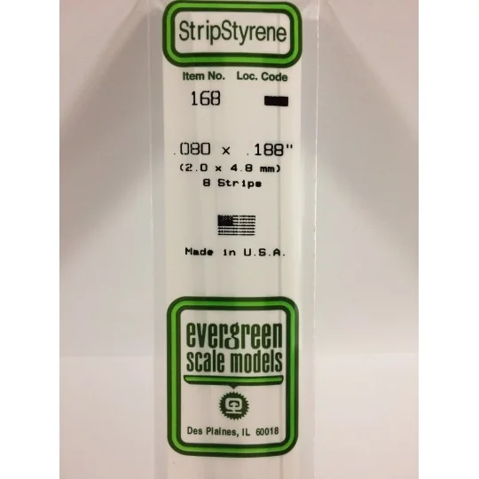 S1370168-Baguette 2.0x4.8x350mm Ref: 168 - Evergreen - S1370168