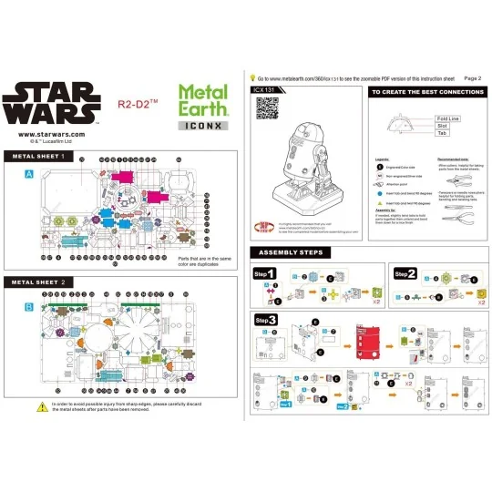 ICX131-Premium Series R2-D2 Star Wars Metal Earth - ICX131