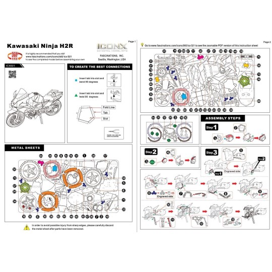 ICX021-Kawasaki Ninja H2R Motorcycle Premium Series Metal Earth
