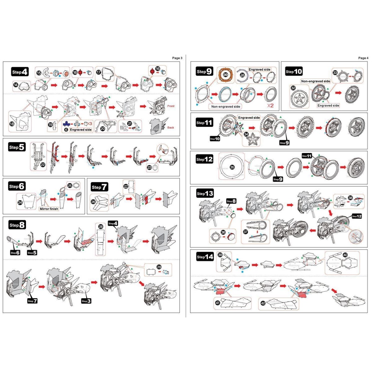Moto Kawasaki Ninja H2R série premium Metal Earth Metal Earth ICX021 - 8