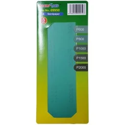 Assortiment 5 papiers à poncer 600 à 2000 MASTER TOOLS 09950 - 1