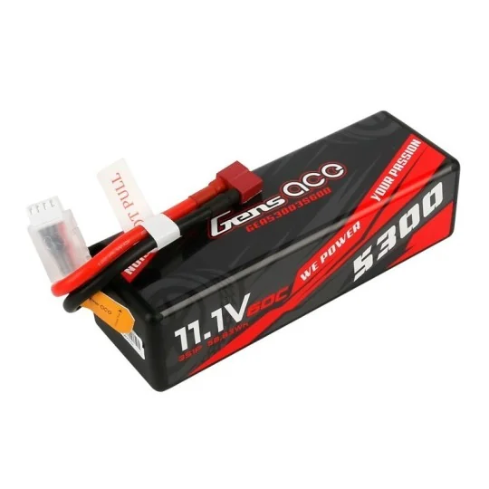 Li-Po 5300mAh 60C 3S 11.1V coqué (Dean) Gens ACE Gens ACE GE3-5300-3D - 1 GE3-5300-3D-Li-Po 5300mAh 60C 3S 11.1V coqué (Dean) Gens ACE - GE3-5300-3D