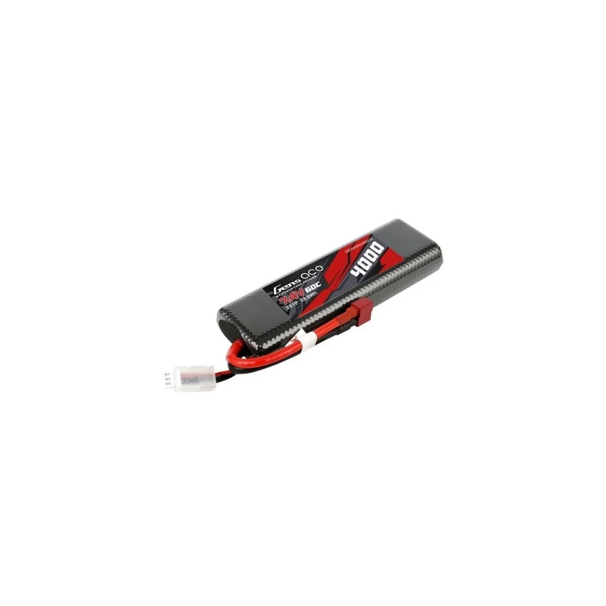 Li-Po 4000mAh 60C 2S 7.4V coqué (Dean) Gens ACE Bashing Gens ACE GE3-4000-2D-60 - 1 Li-Po 4000mAh 60C 2S 7.4V coqué (Dean) Gens ACE Bashing Gens ACE GE3-4000-2D-60 - 1