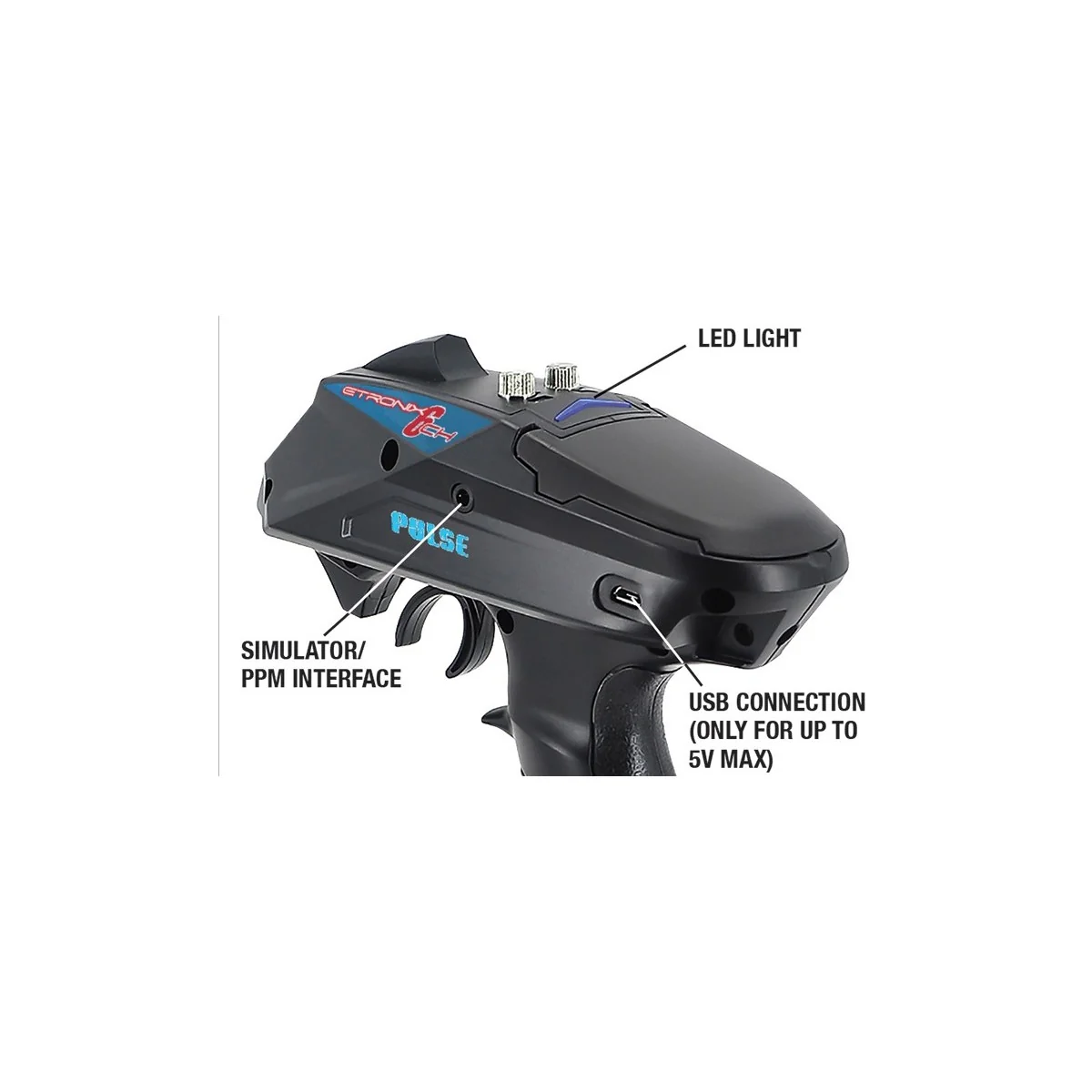 Radio voiture Pulse EX6G 2.4Ghz FHSS 6Ch Etronix ET1132 - 3 Radio voiture Pulse EX6G 2.4Ghz FHSS 6Ch Etronix ET1132 - 3