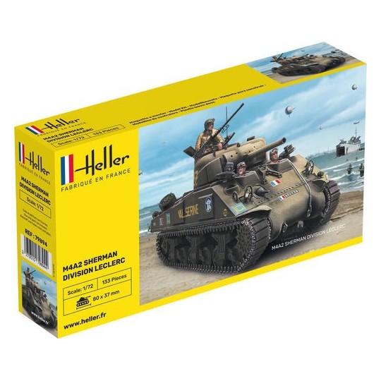 HEL-79894-Tank M4A2 Sherman "Leclerc Division" 1/72 Heller