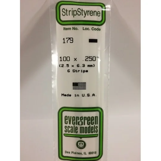 S1370179-Baguette 2.5x6.3x350mm Ref : 179 - Evergreen - S1370179