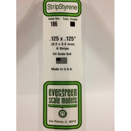 S1370186-Baguette 3.2x3.2x350mm Ref : 186 - Evergreen - S1370186