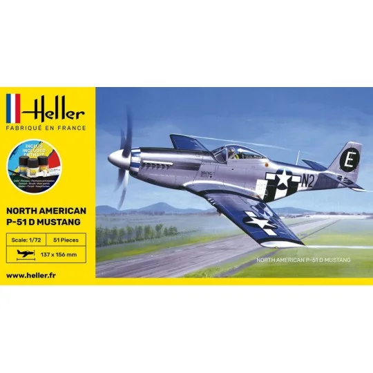 P-51 Mustang 1:72 Heller - glue and paints Heller HEL-56268 - 2 HEL-56268-P-51 Mustang 1:72 Heller - glue and paints - HEL-56268