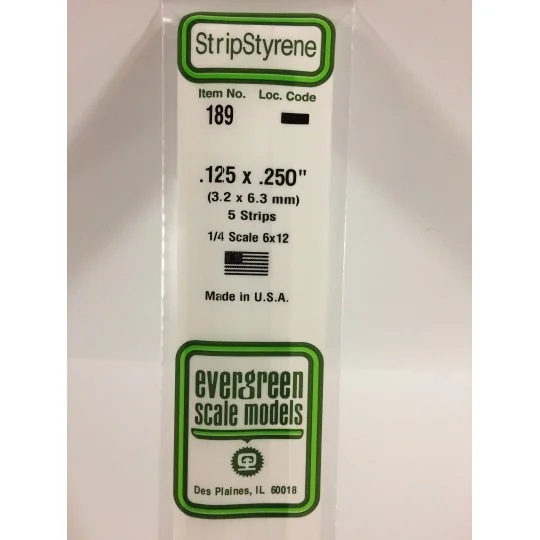 S1370189-Baguette 3.2x6.3x350mm Ref : 189 - Evergreen - S1370189