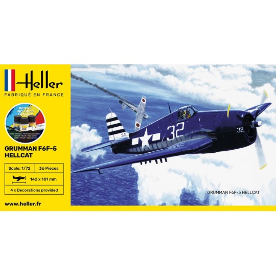 HEL-56272-F6F Hellcat 1:72 Heller - glue and paints