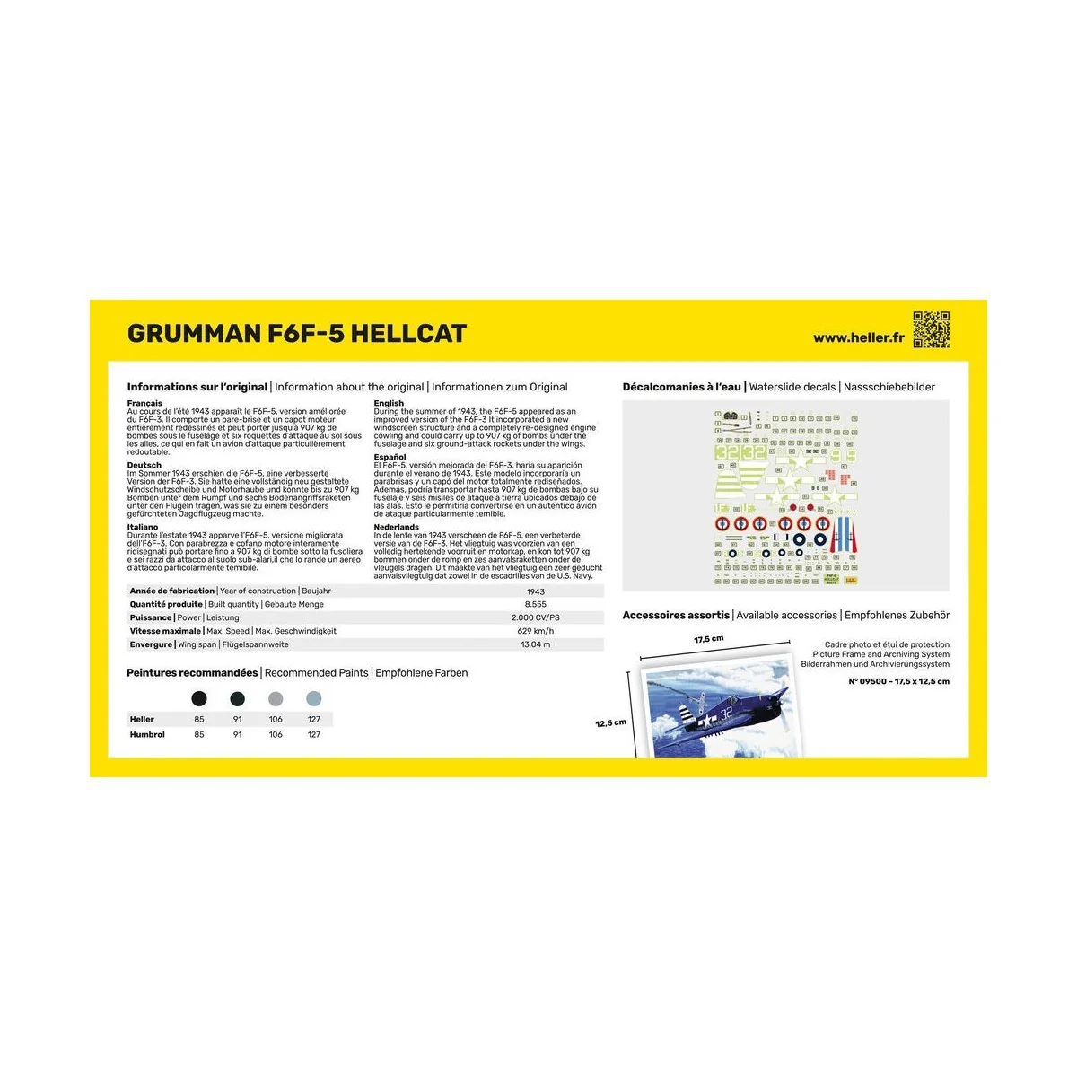 F6F Hellcat 1/72 Heller + colle et peintures Heller HEL-56272 - 3