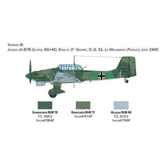 Junkers Ju87B Stuka Bat. England 1/48 Italeri Italeri I2807 - 5 I2807-Junkers Ju87B Stuka Bat. England 1/48 Italeri - I2807