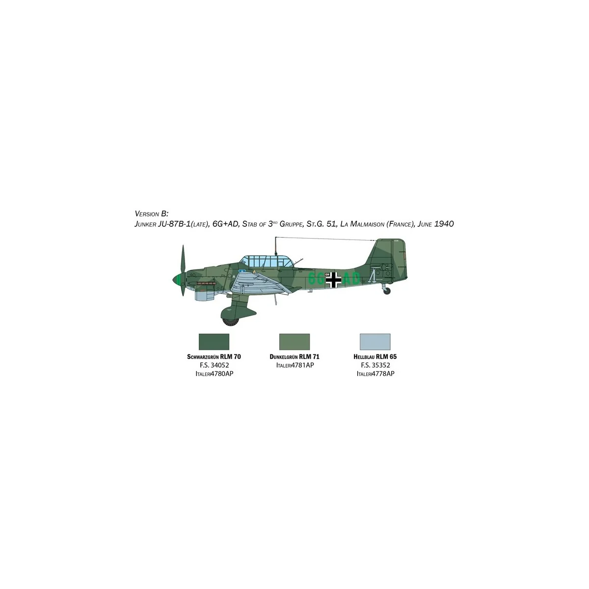 Junkers Ju87B Stuka Bat. England 1/48 Italeri Italeri I2807 - 5 Junkers Ju87B Stuka Bat. England 1/48 Italeri Italeri I2807 - 5